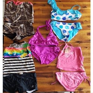 Girls 5 2 piece bathing Suit/Bikini/Tank bundle